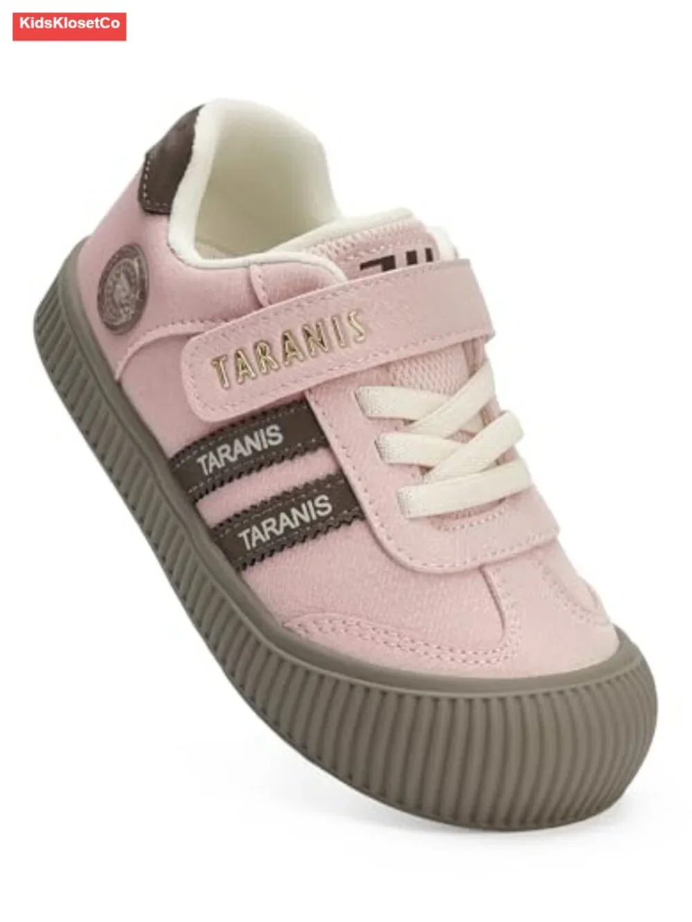 Kids Sneakers with Wide Toe Box Reinforced Heel Hook and Loop Closure